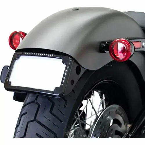Cycle Visions FXFB Black Curved License Plate Slick Signal 2018-19 Harley FXFB