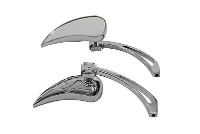 Chrome Billet Tear Drop Mirror Set for Harley Davidson by V-Twin