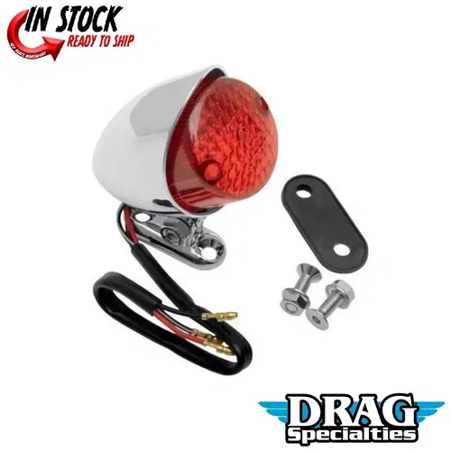 Drag Specialties Chrome Universal Bobber Taillight for Harley Custom Chopper