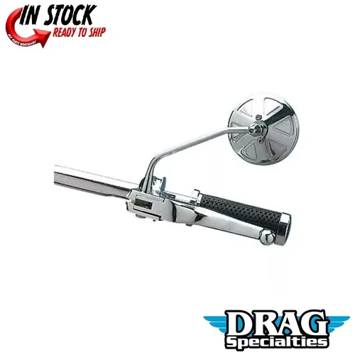 Drag Specialties Arlen Ness Chrome Round Series Thin Stem Mirror (SOLD EACH)