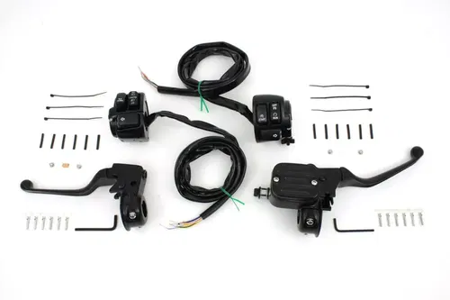 11/16" Handlebar Control Kit Black for 1996-2006 Dual Disc Harley Davidson