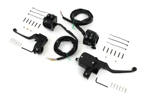 11/16" Handlebar Control Kit Black for 1996-2006 Dual Disc Harley Davidson