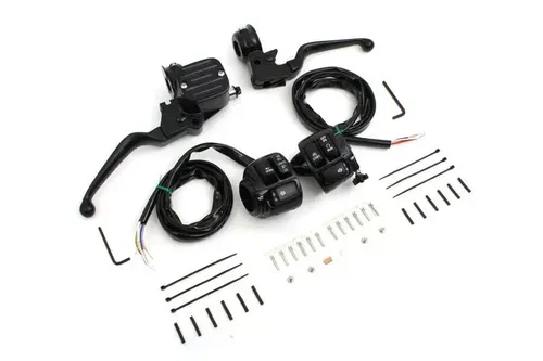 11/16" Handlebar Control Kit Black for 1996-2006 Dual Disc Harley Davidson