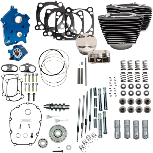 S&amp;S CYCLE Fits 128" Power Package - Gear Drive - Wrinkle Black With