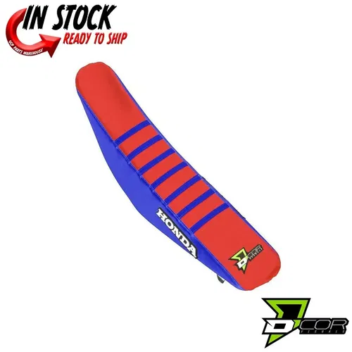 D'COR Seat Cover Blue/Red/Blue Honda CRF250R 2018-21 CRF450R 2017-20