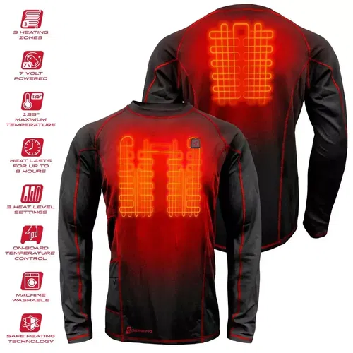 2025 GERBING HEATED CLOTHING 7V BATTERY HEATED SHIRT BASE LAYER - PICK SIZE