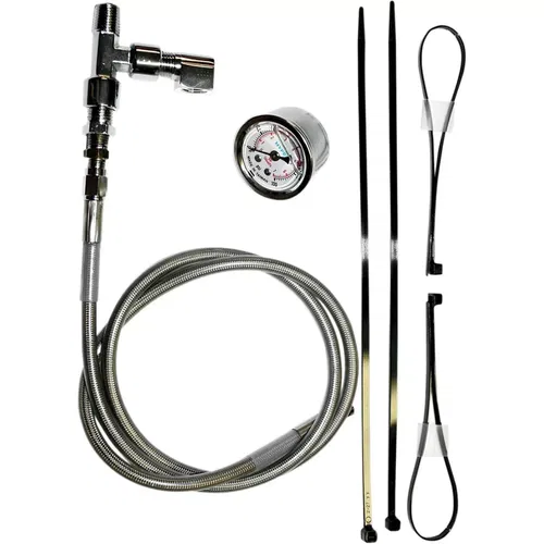Feuling Remote Oil Pressure Gauge/Line Kit Stainless/Chrome 2212-0434