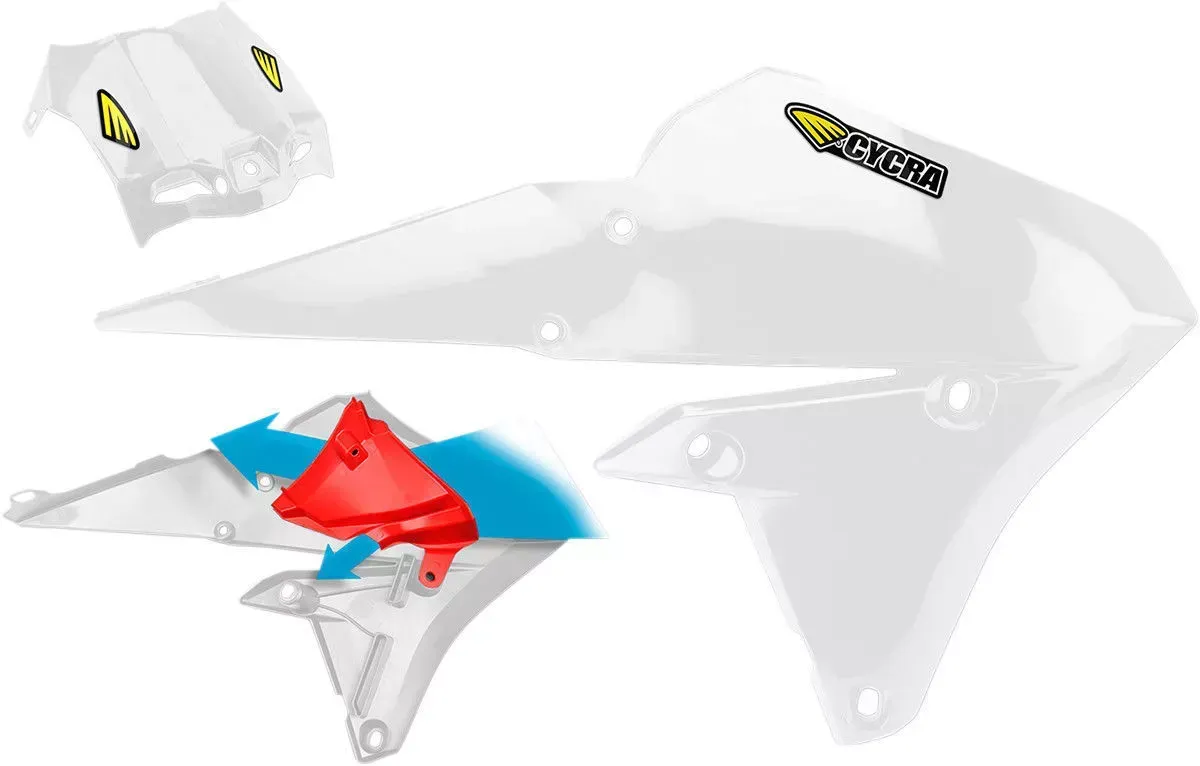 Cycra White PowerFlow Radiator Shrouds (Pair) For Yamaha YZ 250 F 450 14-16
