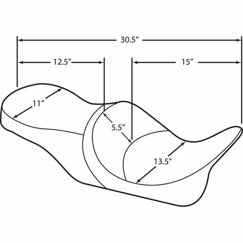 Drag Specialties Low Profile Forward Posit Dble Stitch Seat 08-18 Harley Touring
