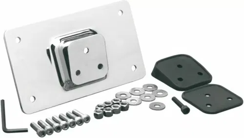 Chrome Laydown Tilt License Plate Frame Mount for Harley Sportster Dyna Softail