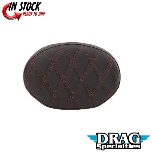 Drag Specialties 0822-0430 Red Double Diamond Stitch Backrest Pad