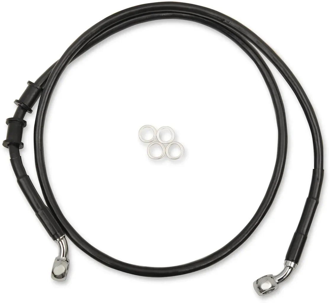 DRAG SPECIALTIES Brake Line - Front - Fits +12" - Black - XL 614766-12BLK