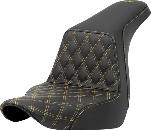 SADDLEMEN Step-Up Fits Seat - Front Lattice Stitch - Gold Stitch - FXLR/FLSB