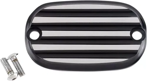 Joker Machine Finned Rear Brake Master Cylinder Cover 1999-17 Harle Black/Silver