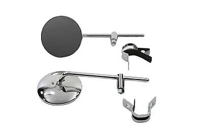 Round Mirror Set Chrome for Harley Davidson by V-Twin