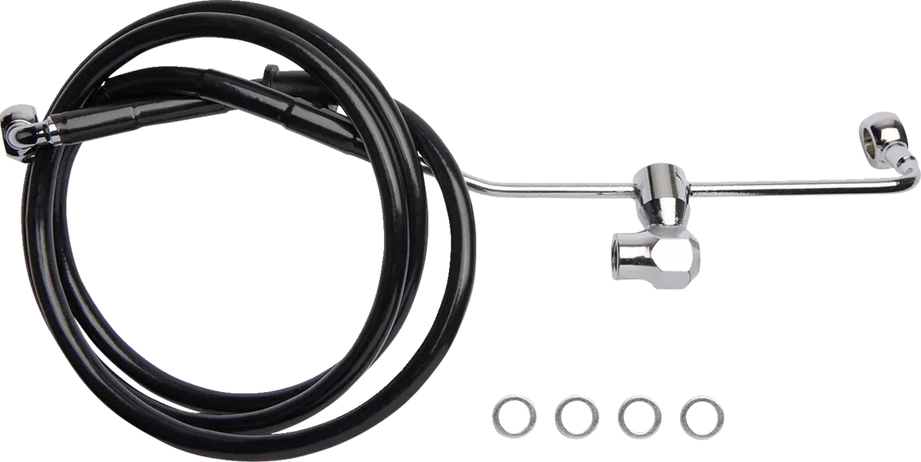 DRAG SPECIALTIES Brake Line - Rear - Non-ABS - Black 6141900-BLK