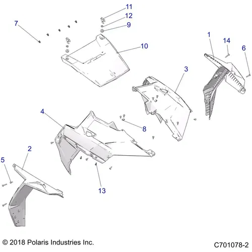 Polaris Front Right Fender Flair, Black, Genuine OEM Part 5439761-070, Qty 1