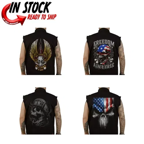 2024 LETHAL THREAT SLEEVELESS BUTTON DOWN SHIRTS MOTORCYCLE - PICK SIZE & COLOR