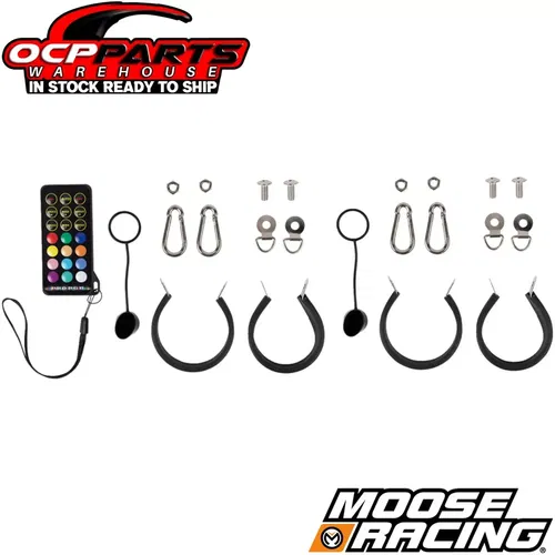 NEW! Moose Racing UTV SXS 2 Inch Diameter Quick Release 2' Whip Lights Pair