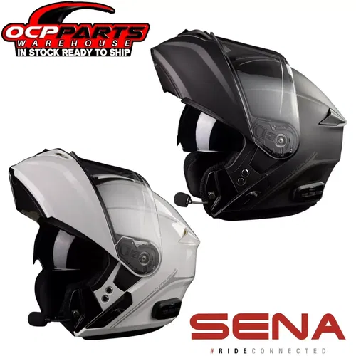 NEW SENA OUTRUSH R BLUETOOTH INTEGRATED INTERCOM MODULAR MOTORCYCLE HELMET
