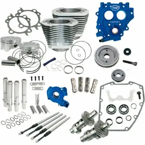 S&S Gear Drive Silver 100" Big Bore Power Package Kit Harley Twin Cam 1999-2006