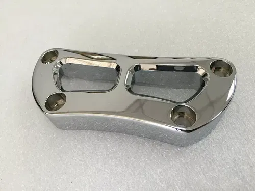 Cutout Design Riser Top Clamp Chrome for Harley Davidson by V-Twin