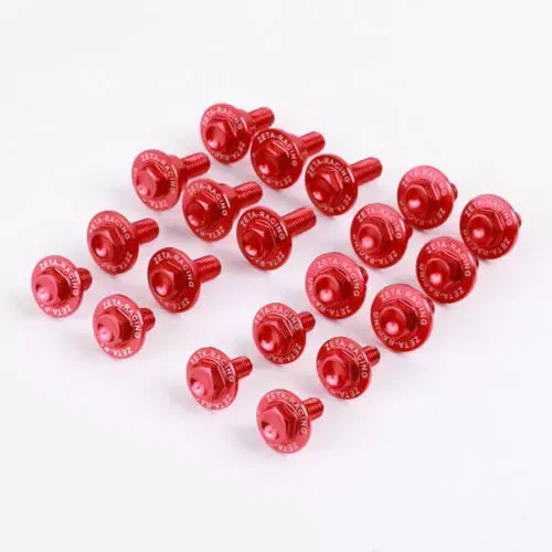 Zeta Aluminum Red Bolt Kit For Honda CRF 250 R 14-17, 450 R 13-16