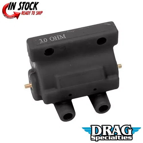 Drag Specialties 2102-0308 Black 3 Ohm Electronic Dual Fire Ignition Coil
