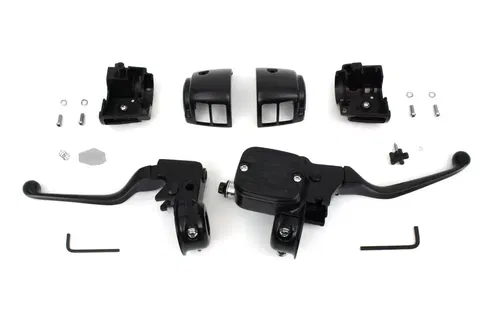 Contour Style Handlebar Control Kit Black for Harley Davidson by V-Twin