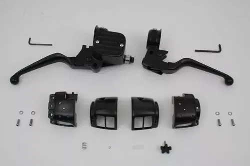 Contour Style Handlebar Control Kit Black for Harley Davidson by V-Twin