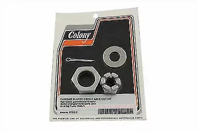 Front Axle Nut Kit Chrome for Harley Davidson by V-Twin