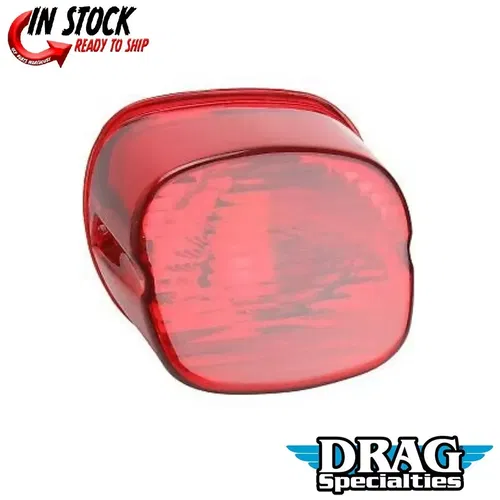 DRAG SPECIALTIES 2010-0781 Laydown Taillight Lens with No Tag Window- Red