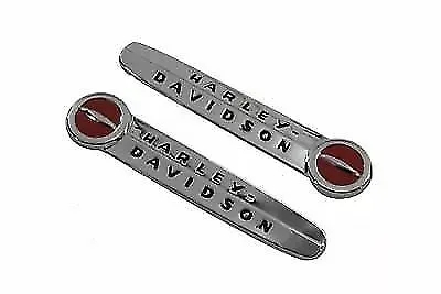 OE Emblem Set with Black Lettering for Harley Davidson by V-Twin 1947-50 FL