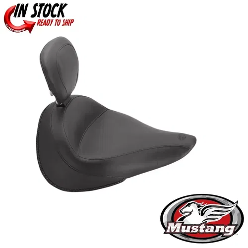 Mustang Wide Touring Solo Seat with Driver Backrest Vintage 0810-1590