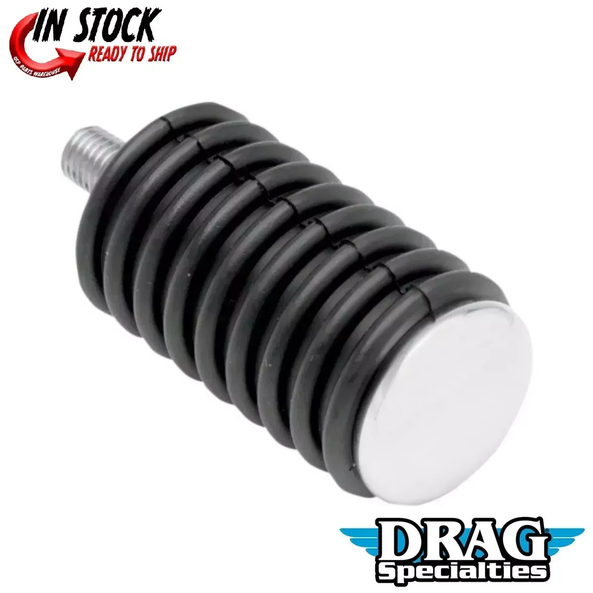 Drag Specialties DS-253407 Rubber & Chrome Shifter Peg - Softail Dyna Sportster