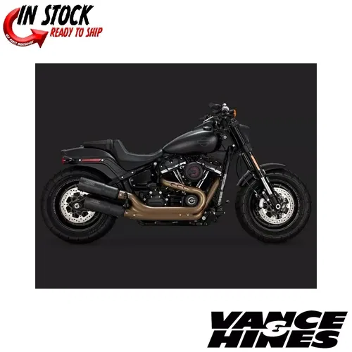 Vance & Hines 46547 Black Hi-Output Slip On Mufflers 2018-2023 FXFBS HARLEY