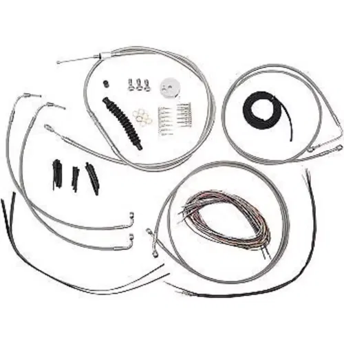 LA CHOPPERS LA-8051KT2-13 Stainless Braided Cable/Brake Line Kit for 12-14" Apes