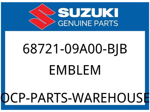 Suzuki OEM Part 68721-09A00-BJB EMBLEM (BLACK/WHITE)