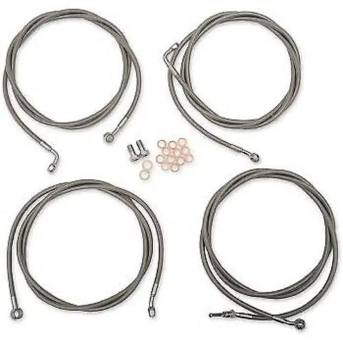 LA CHOPPERS LA-8054KT-16 Standard Stainless Braided Cable/Brake Line Kit