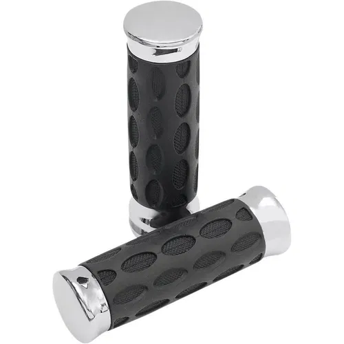 Drag Specialties Custom Rubber Grips 2008-2017 Harley Throttle-by-Wire Chrome