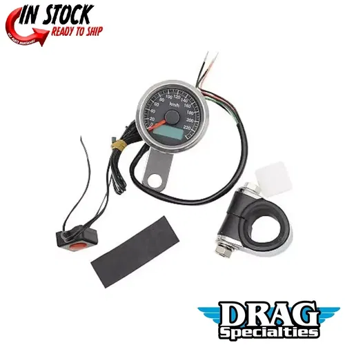 Drag Specialties 2210-0324 Programmable Mini Electronic Speedometer in KPH / KMH