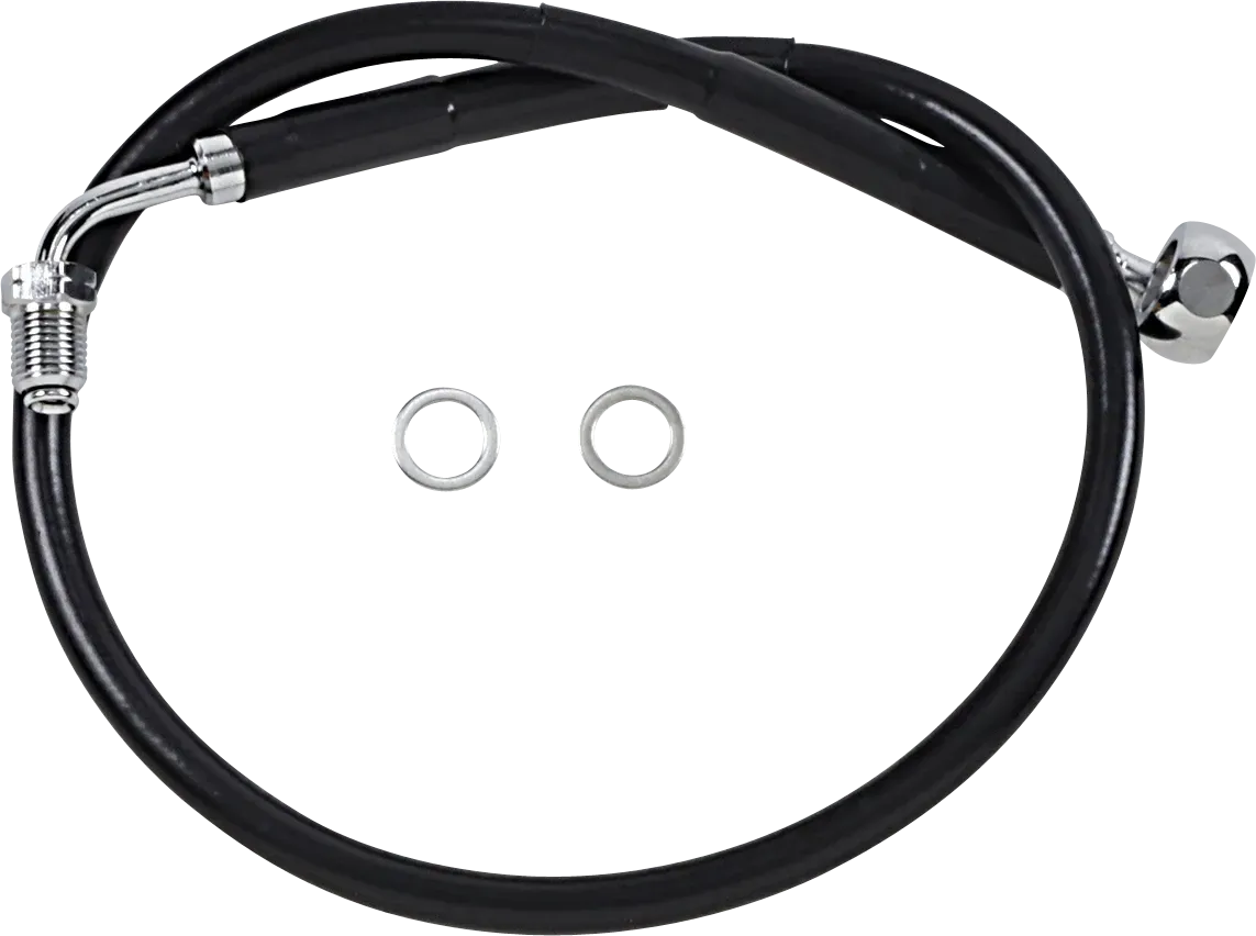 DRAG SPECIALTIES Brake Line - Front (Upper) - Black 618601-BLK
