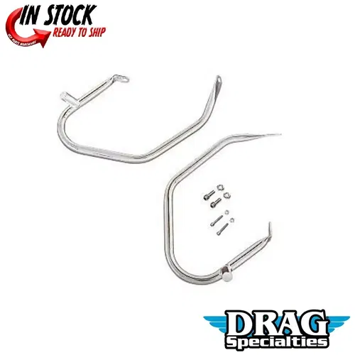 Drag Specialties 0505-1565 Chrome Low-Profile Saddlebag Guards 09-13 FLHT/FLHR