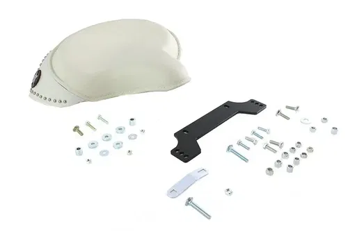 V-TWIN WHITE LEATHER SOLO SEAT KIT HARLEY 2009-UP FLTP / 2022-UP FLHTK 47-0927