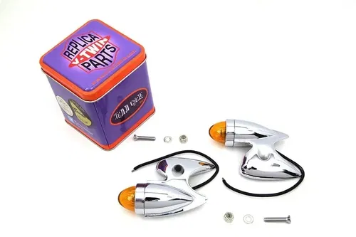 Gunner Style Marker Lamp Set for Harley Davidson 1941-1957 FL by V-Twin