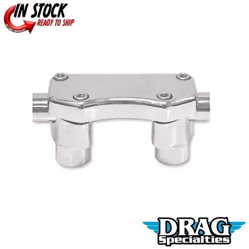Drag Specialties Chrome 1-1/2" Risers with Top Clamp for 1" Clamping Area