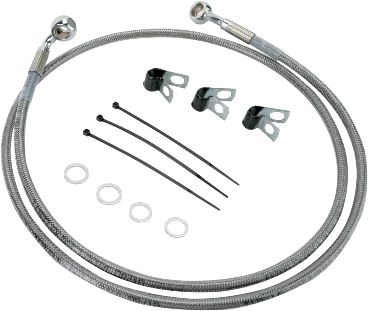 DRAG SPECIALTIES Brake Line - Front - +4" - Stainless Steel 660214-4