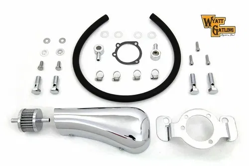 Chrome Wyatt Gatling XL Breather Snoot Assembly for Harley Davidson by V-Twin