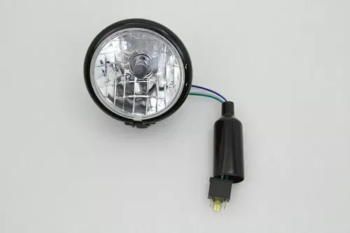 4-1/2" Round Headlamp Black for Harley Davidson by V-Twin
