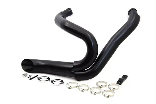 Black Wyatt Gatling 2 into 1 Exhaust Pipe Header Kit fits Harley-Davidson
